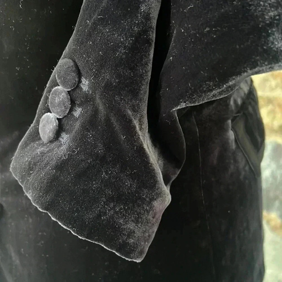 J Crew Collection Grosgrain-trimmed Navy double-breasted velvet blazer size 000 - Picture 10 of 11